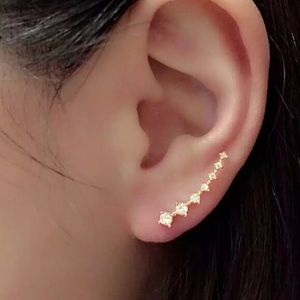 Gold Rhinestone Ear Climbers